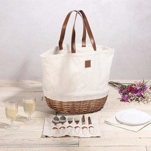 Wicker + Canvas Picnic Basket and Tote