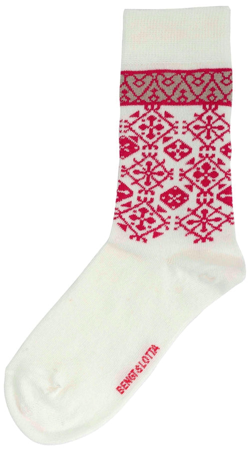 Swedish Socks - White W/ Red Design