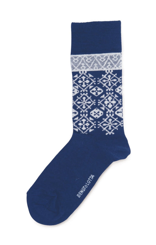 Swedish Wool socks with Blue Lace design for women