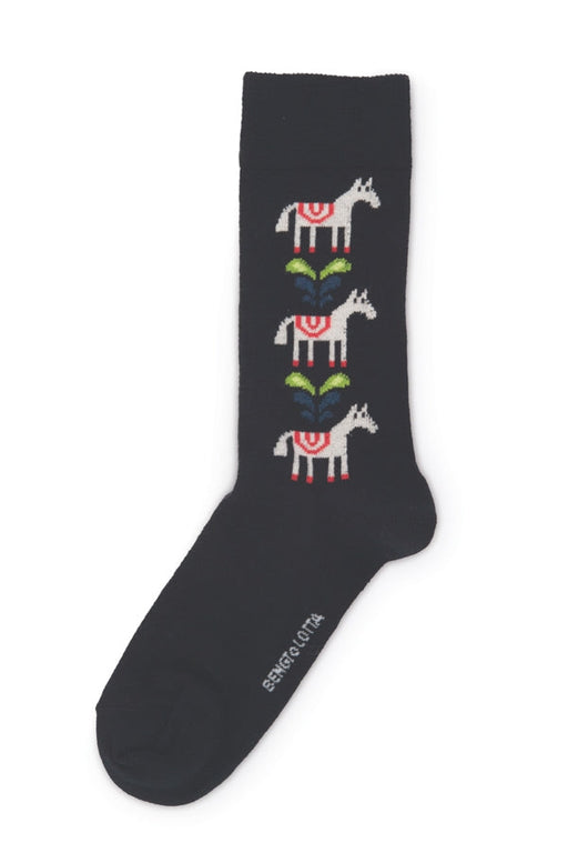 Holiday Horses Black Socks from Sweden