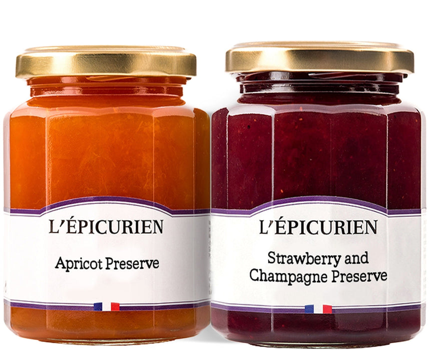 Champagne Strawberry and Apricot Jams by L'Epicurien