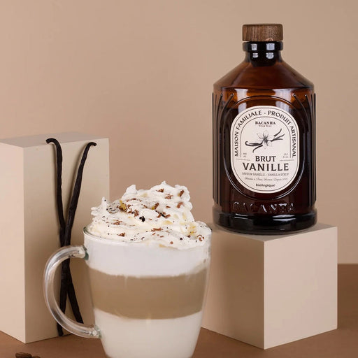 Organic Vanilla Syrup in a bottle