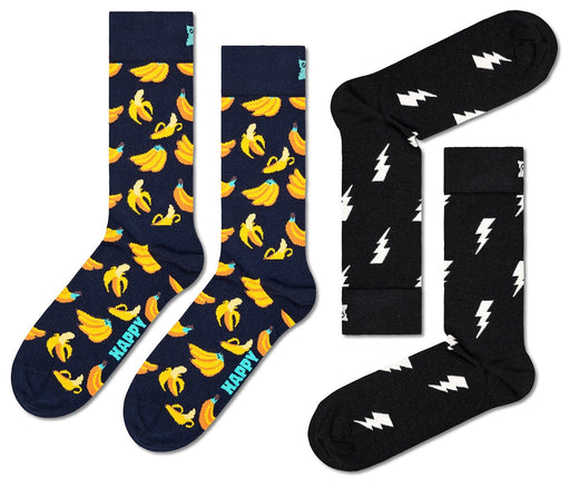 Men's Socks, Banana and Flash Designs (Set of Two)