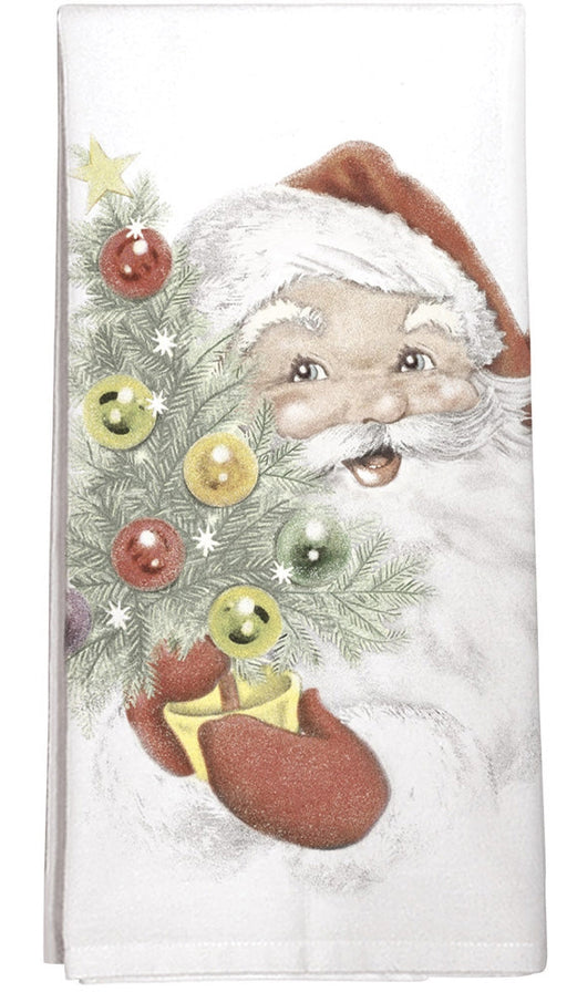 Santa with Tree Kitchen Towel