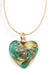Aqua Murano Glass Heart Necklace