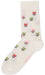 Tulip Socks, White with Colored Tulips, Large, for Women