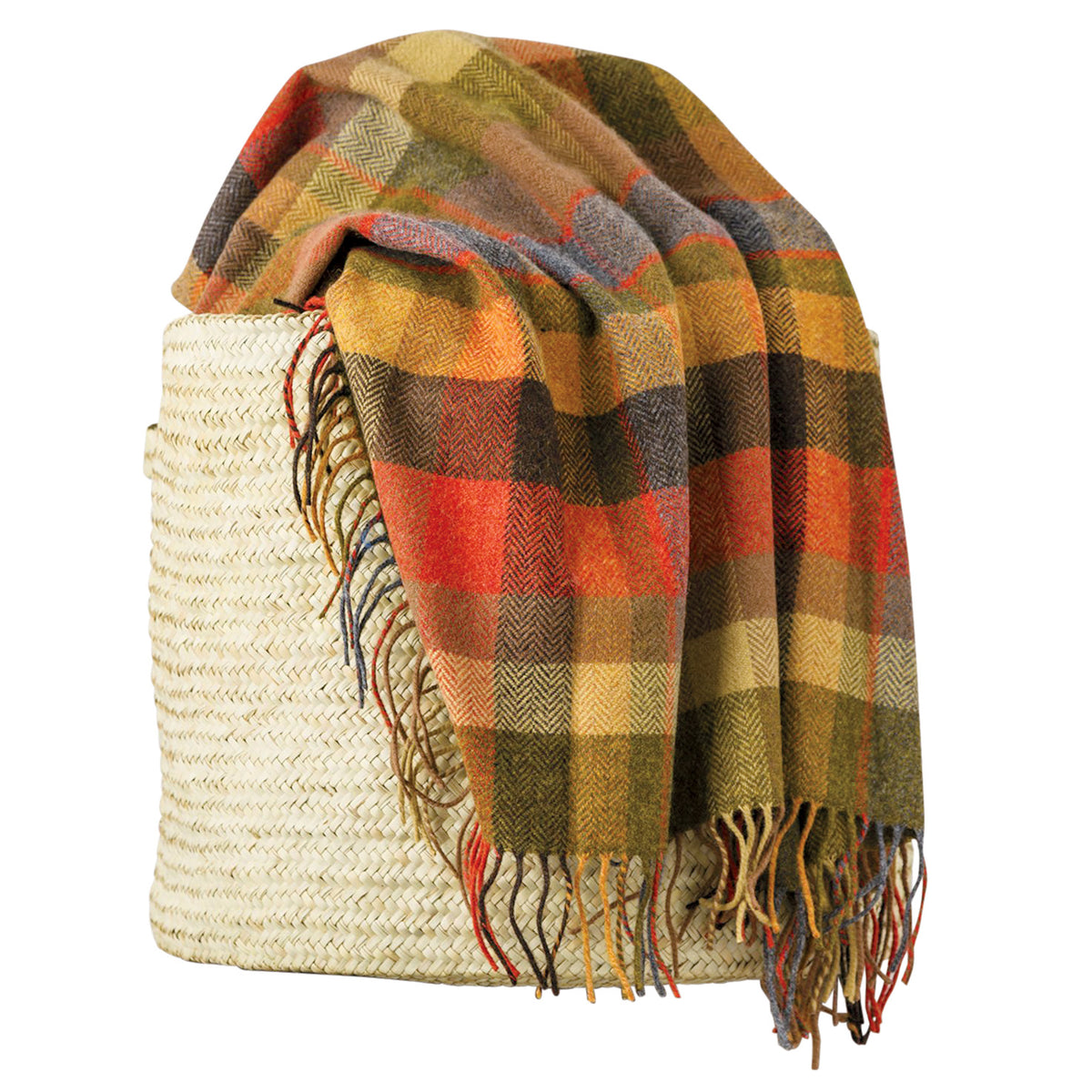 Irish Merino Lambswool Throw in Warm Colors by Avoca