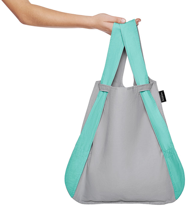 Mint and Grey Shopping Bag/Backpack