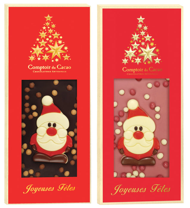 Santa Milk Chocolate and Ruby Chocolate Bars