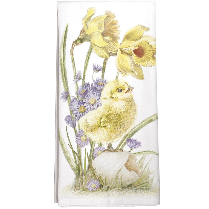 Daffodils and Chick Kitchen Towel