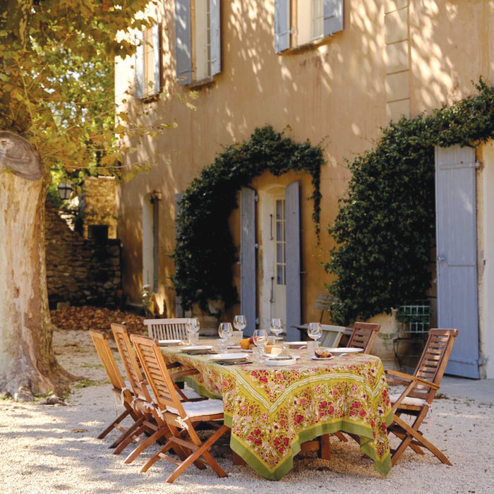 Jardin French Tablecloth - Red-Rectangle