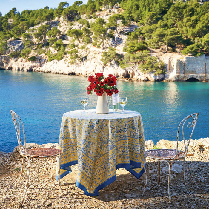 La Mer French Tablecloth - Blue-Square