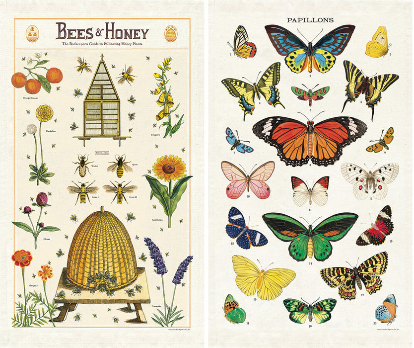 Bee & Honey and Butterfly Kitchen Towels - Set of Two