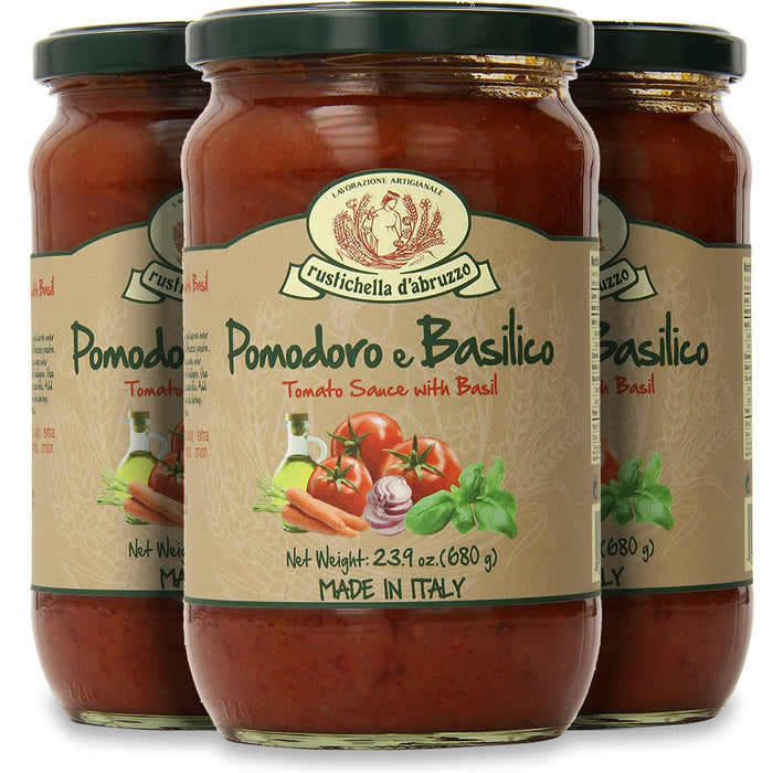 Rustichella Tomato Sauce with Basil - Three Jars