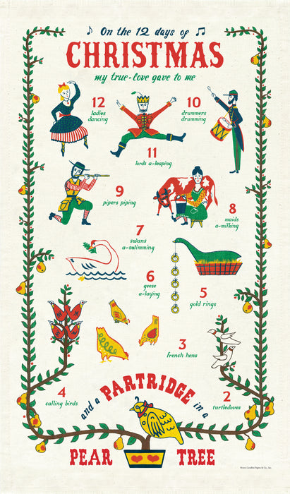 Twelve Days of Christmas Kitchen Towel