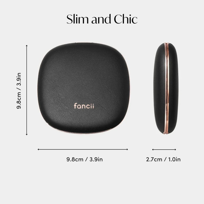 Mila Compact Mirror, Rechargeable LED Lights - Midnight Majesty