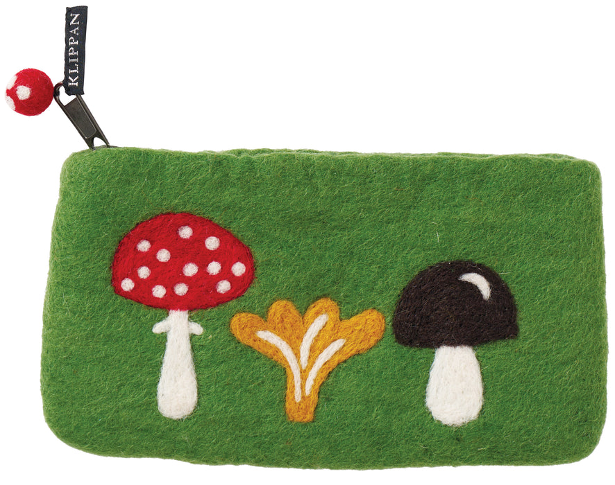 Mushroom Swedish Felt Purse