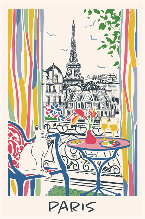 French Kitchen Towel - Window Over Paris
