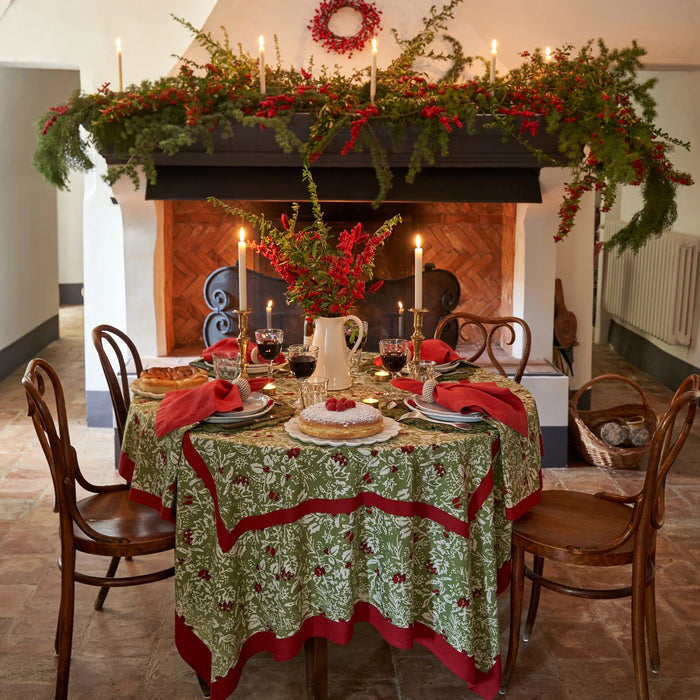 Holly Berries Tablecloth - 71" x 71"