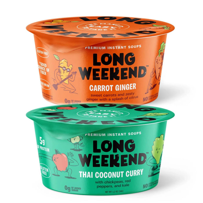 Long Weekend Instant Soups, Carrot Ginger and Thai Coconut