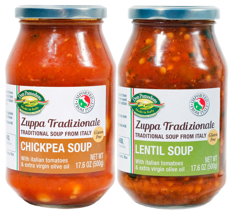 Set of Italian Chickpea and Lentil Soups