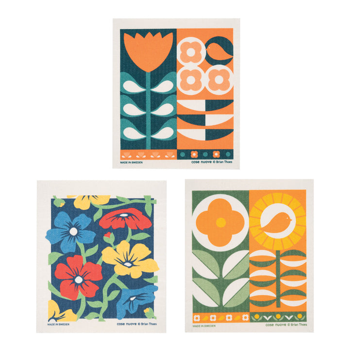 Swedish Dishcloth Set - Tulip, Flower Dance, Sunflower