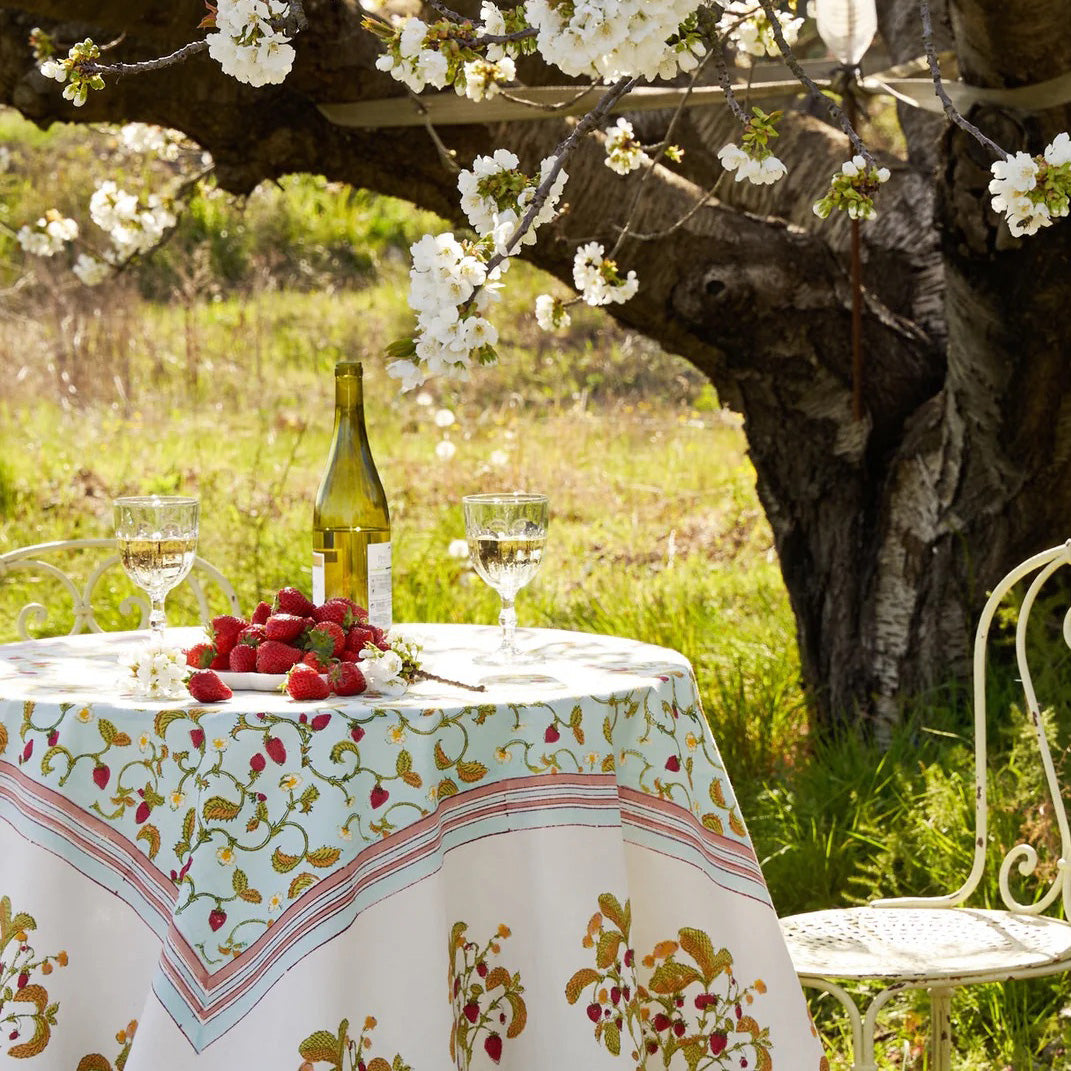Wild Strawberries Tablecloth — Menus and Music