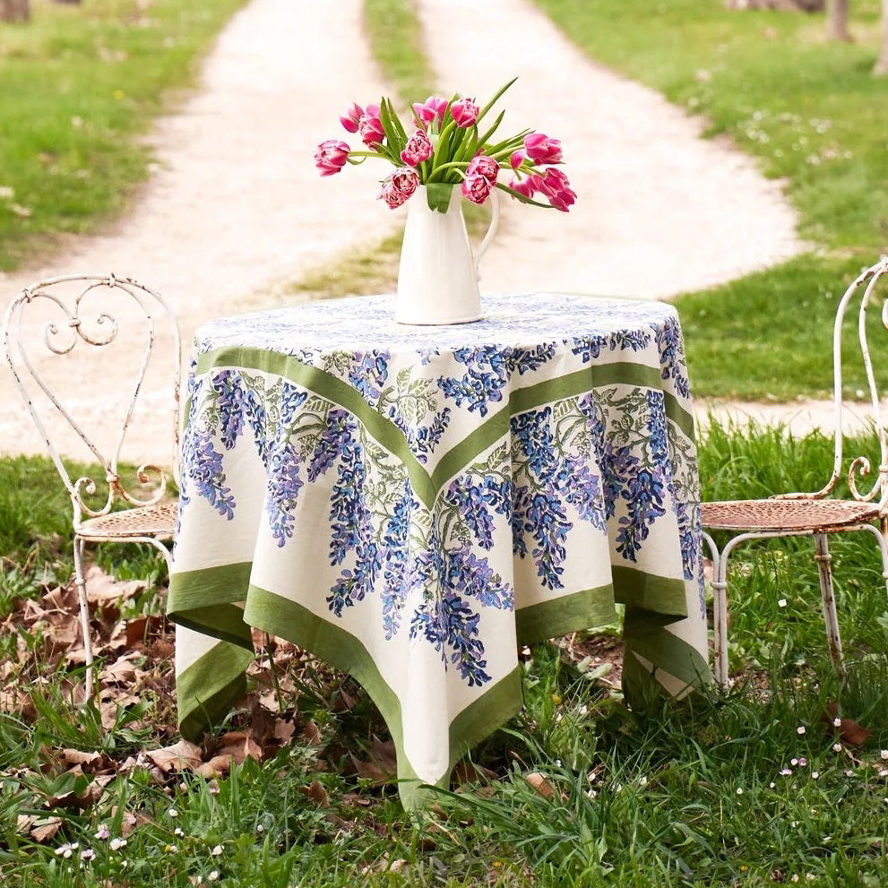 Blue Wisteria Tablecloth — Menus and Music