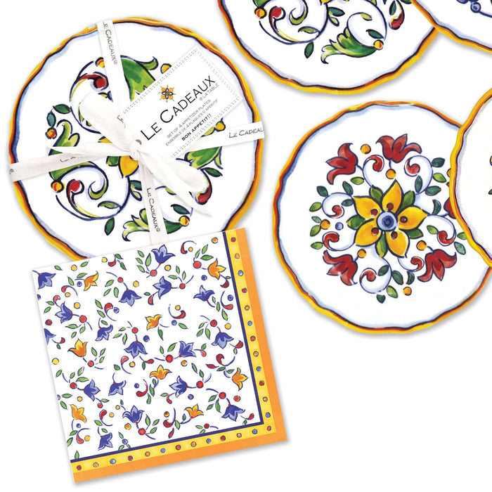 Capri Appetizer Plates and Napkins