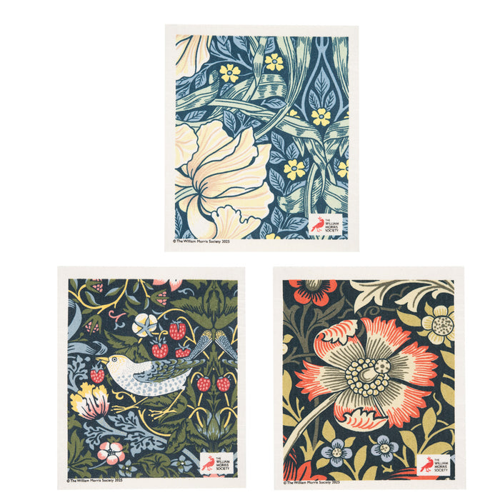 Swedish Dish Cloth Set - Pimpernel, Strawberry Thief, Compton (Wm. Morris Designs)