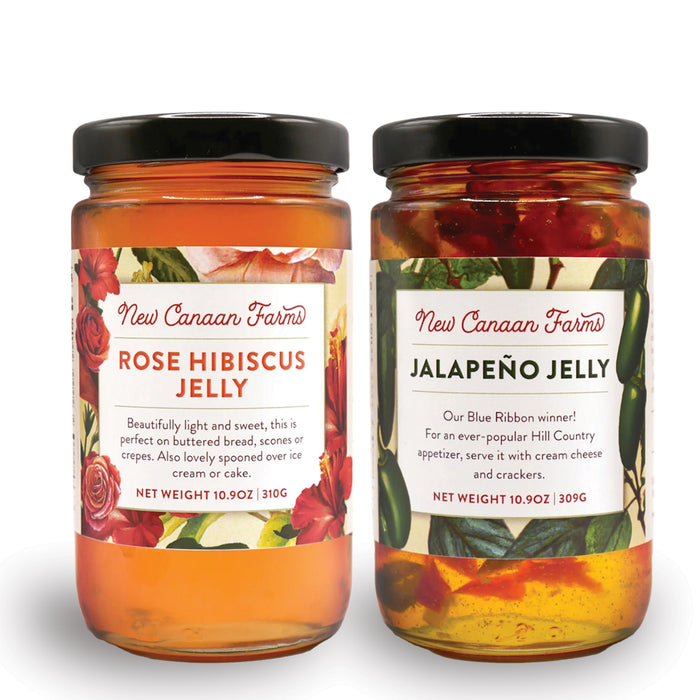Rose Hibiscus Jelly and Jalapeño Jelly