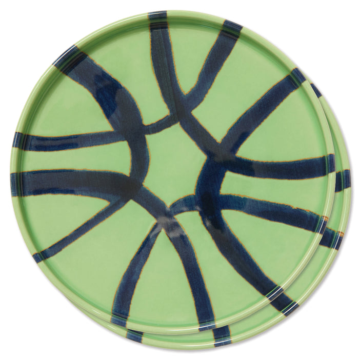 Amalfi Appetizer Plates, Green - Set of Two
