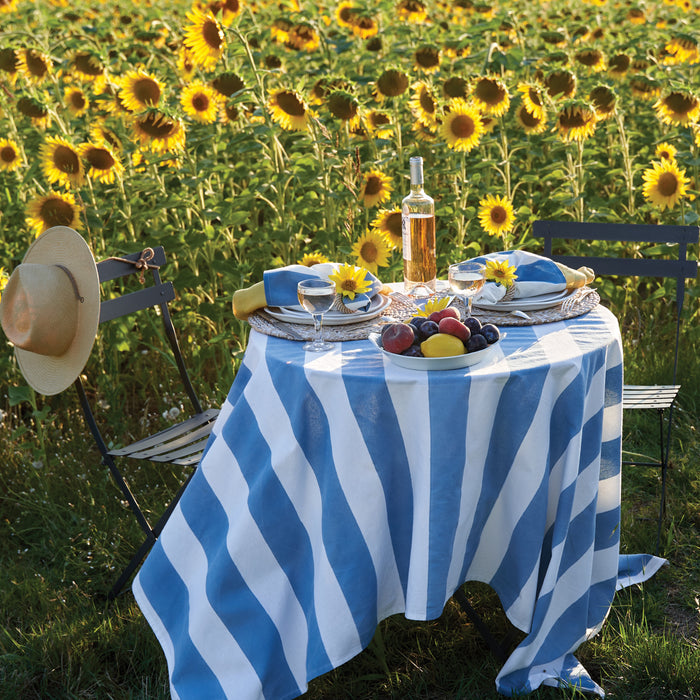 St. Tropez Tablecloth 59" x 59", Blue