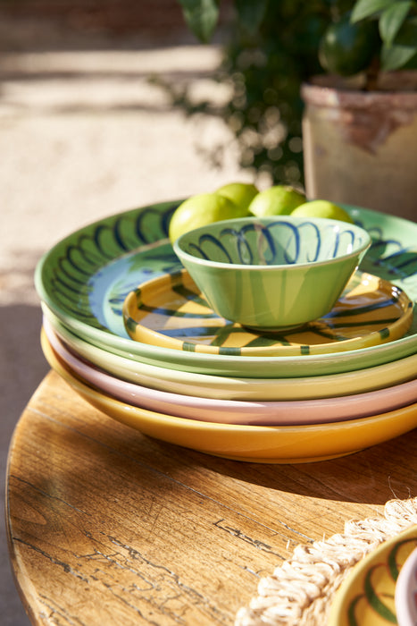 Amalfi Pasta Bowls, Green - Set of Two