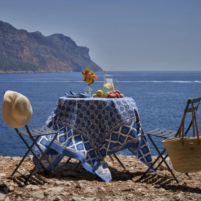Blue Tiles Tablecloth 59x59