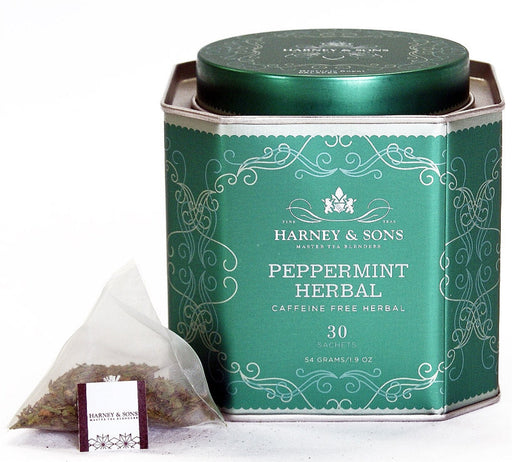 Harney & Sons Tea Herbal Peppermint Tea in an Octagonal Gift Tin with 30 sachets