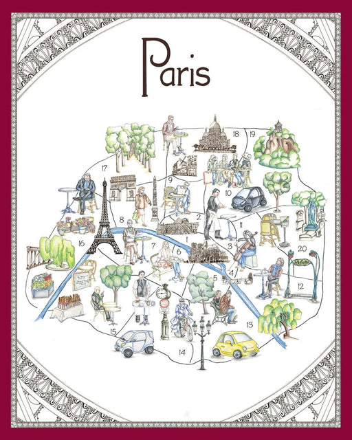 Whimsical Map of Paris
