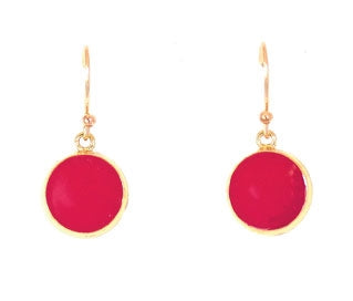 pink and gold drop earrings