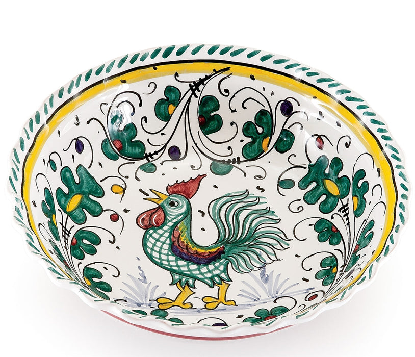 Deruta Ceramic Gallo Verde Serving Bowl
