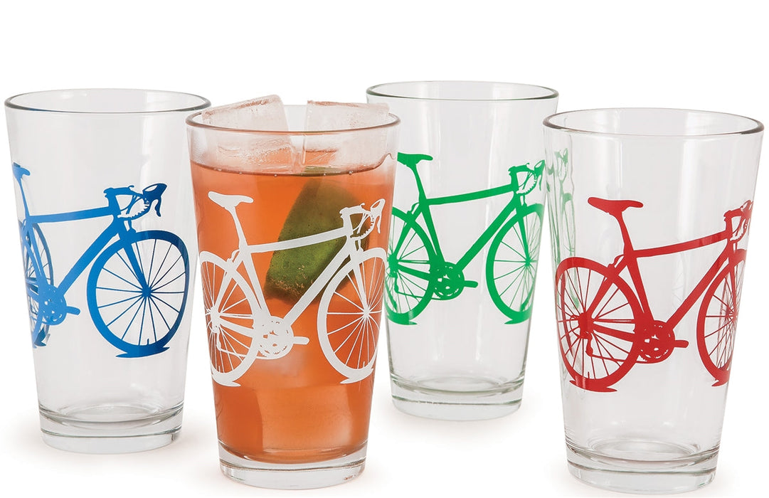Pint Bicycle Glasses (Set Of Four)