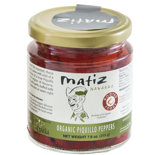 Glass jar of Matiz Organic Piquillo Peppers