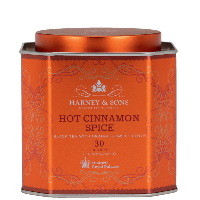 Red tin of Harney & Sons Tea - Hot Cinnamon Spice 30 sachets