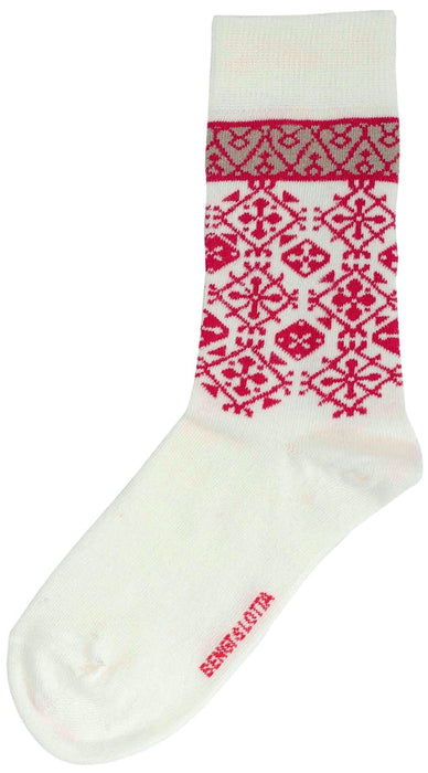 Swedish Socks - White W/ Red Design