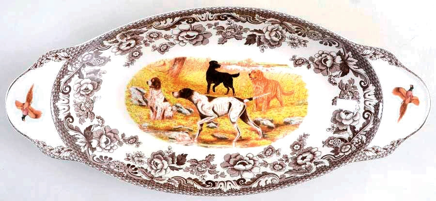 Spode Platter with Dogs