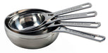 Set of Four stainless steel measuring cups