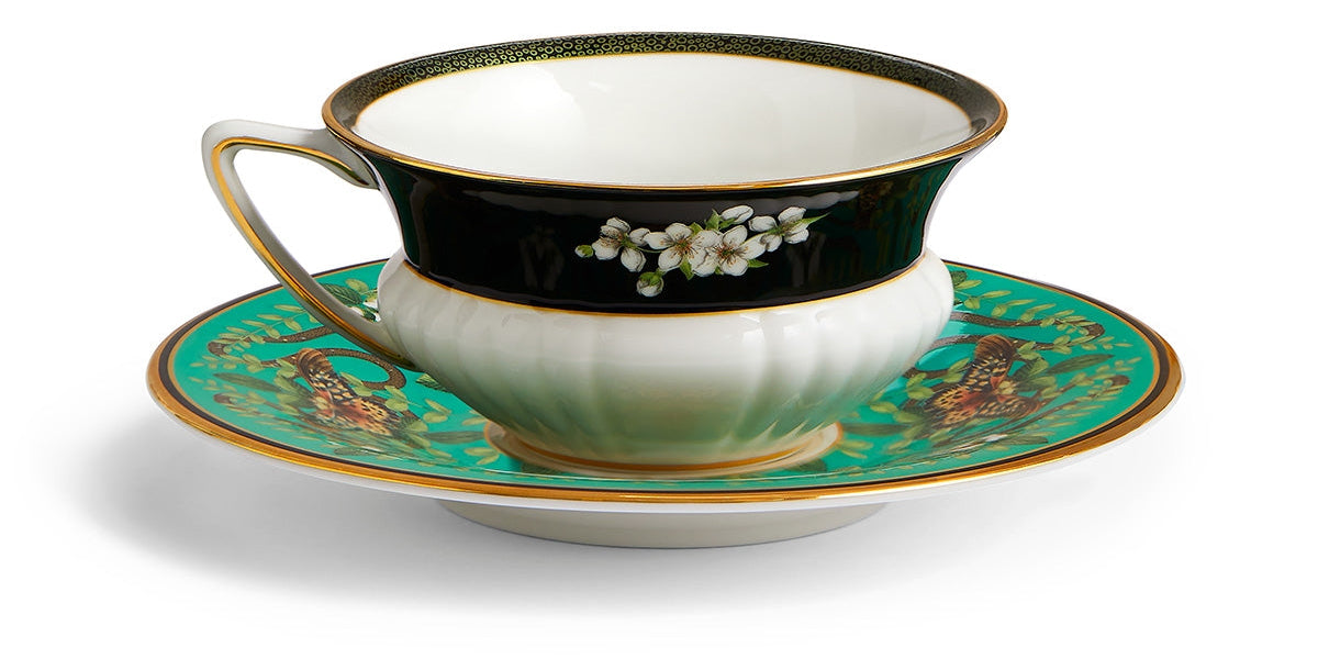 Wedgwood tea cup and saucer - Emerald Forest — Menus and Music