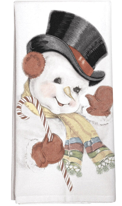 Snowman with Top Hat Kitchen Towel