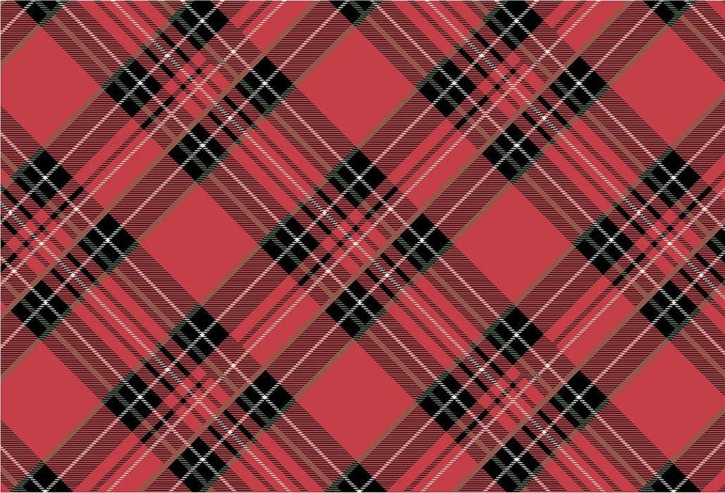 Red Plaid Placemats, set of 12 thick paper placemats
