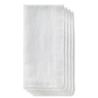 White Linen Napkins - Set of Four
