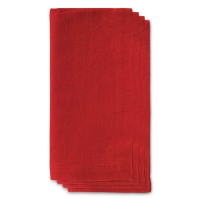 Red Linen Napkins (Set of Four)